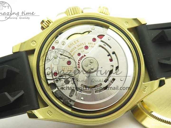 0109 Tailored Daytona 116518 LN YG ARF 1:1 Best Edition Black Dial On Rubber Strap A4130 Super Clone 3479